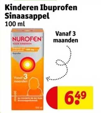 Kinderen Ibuprofen Sinaasappel 100 ml