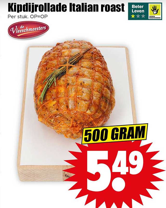 Kipdijrollade Italian roast