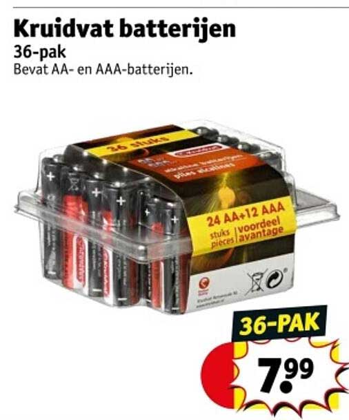 Kruidvat batterijen 36-pak