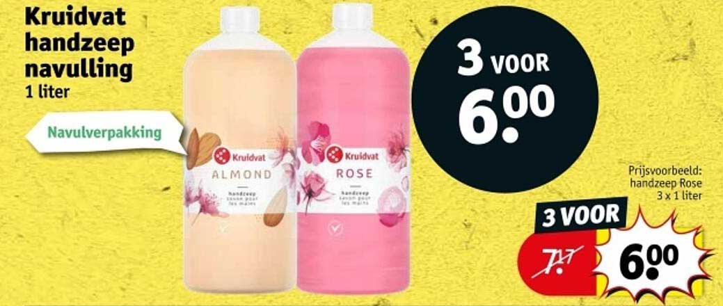 Kruidvat handzeep navulling 1 liter