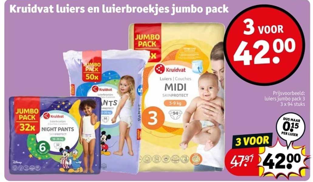 Kruidvat luiers en luierbroekjes jumbo pack