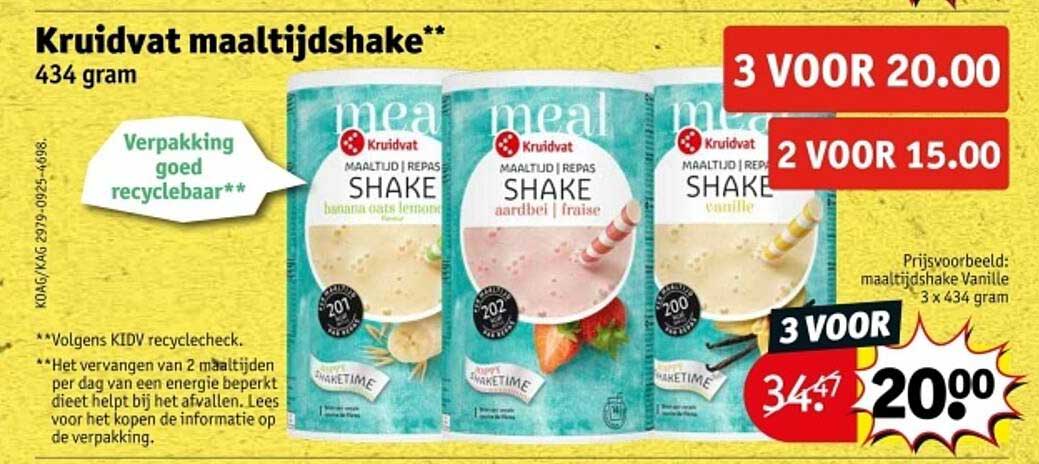 Kruidvat maaltijdshake ** 434 gram