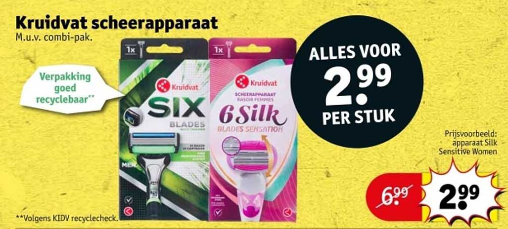Kruidvat scheerapparaat M.u.v. combi-pak.