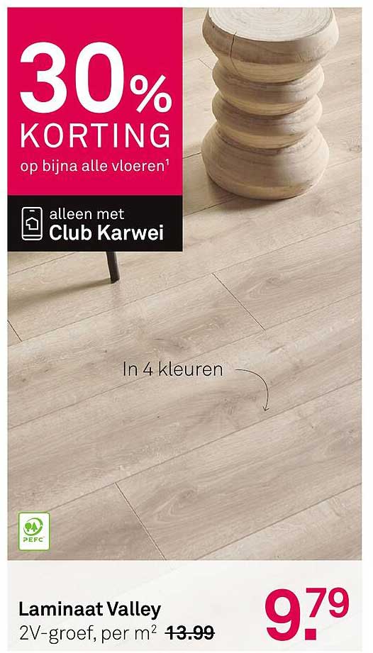 Laminaat Valley 2V-groef, per m²