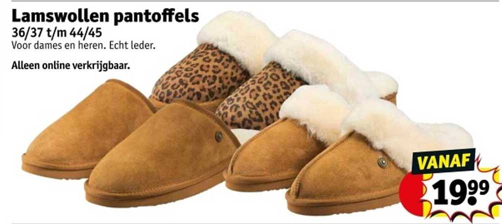 Lamswollen pantoffels 36/37 t/m 44/45