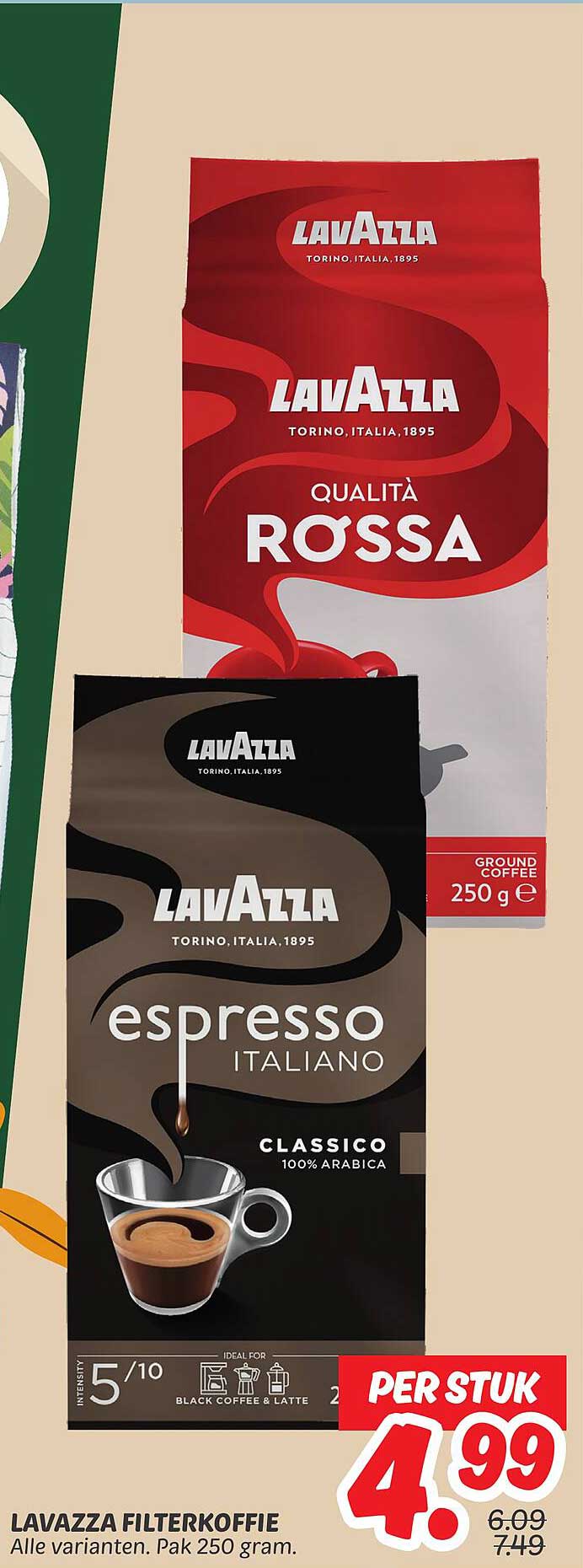 Lavazza Filterkoffie, Pak 250 gram.