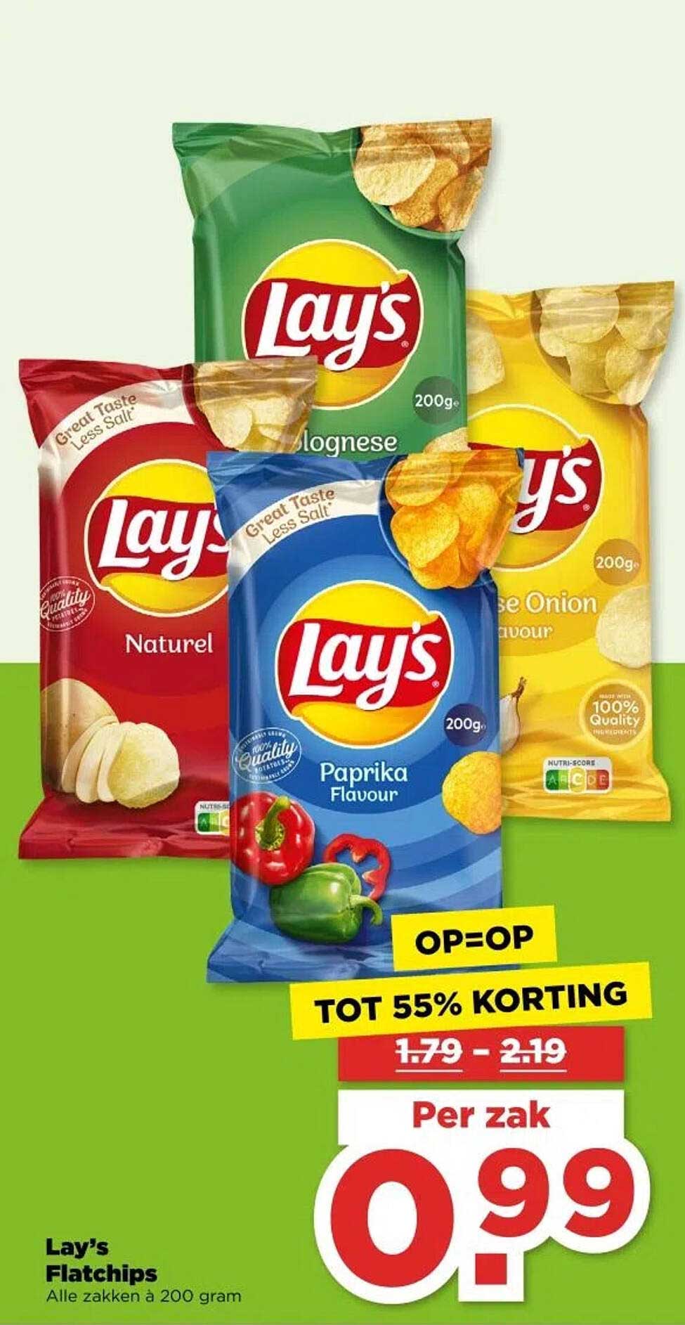 Lay's Flatchips Alle zakken à 200 gram