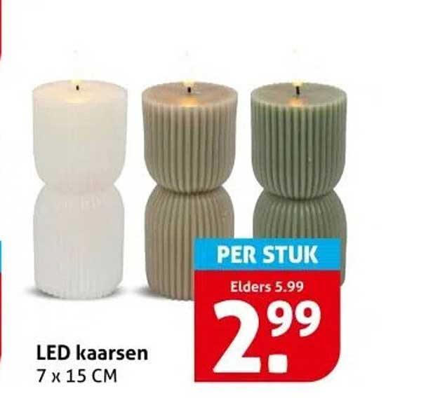 LED kaarsen 7 x 15 CM