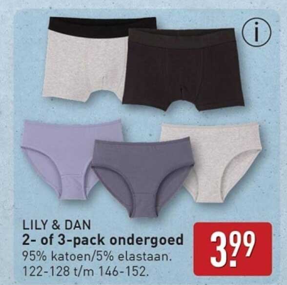 LILY & DAN 2- of 3-pack ondergoed