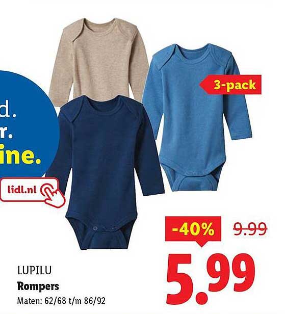 LUPILU Rompers - 3-pack