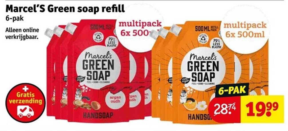 Marcel'S Green soap refill 6-pak