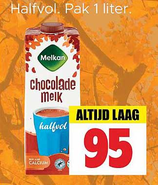 Melkan Chocolade Melk Halfvol 1 liter