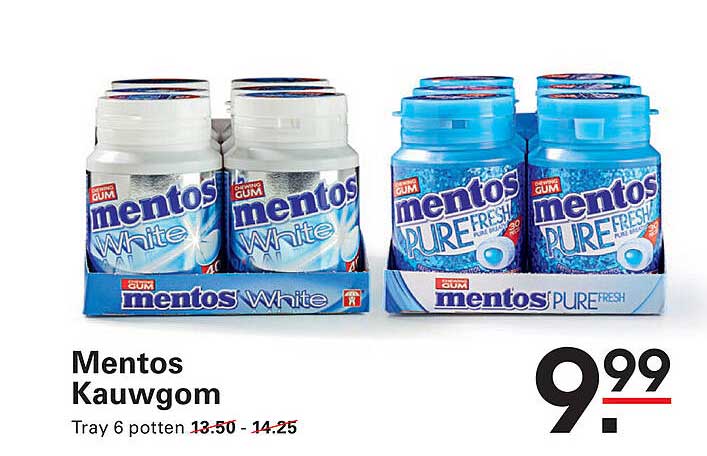 Mentos Kauwgom Tray 6 potten