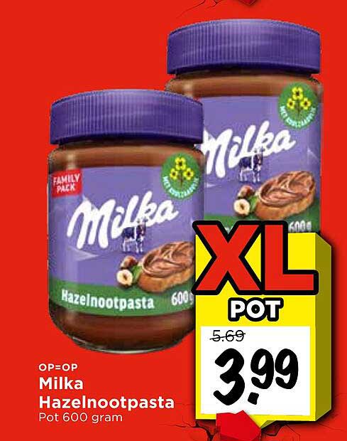 Milka Hazelnootpasta Pot 600 gram