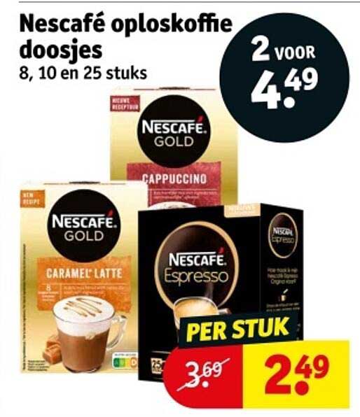 Nescafé oploskoffie doosjes