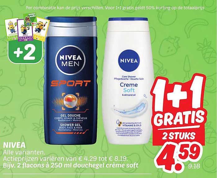NIVEA 1+1 GRATIS 2 STUKS