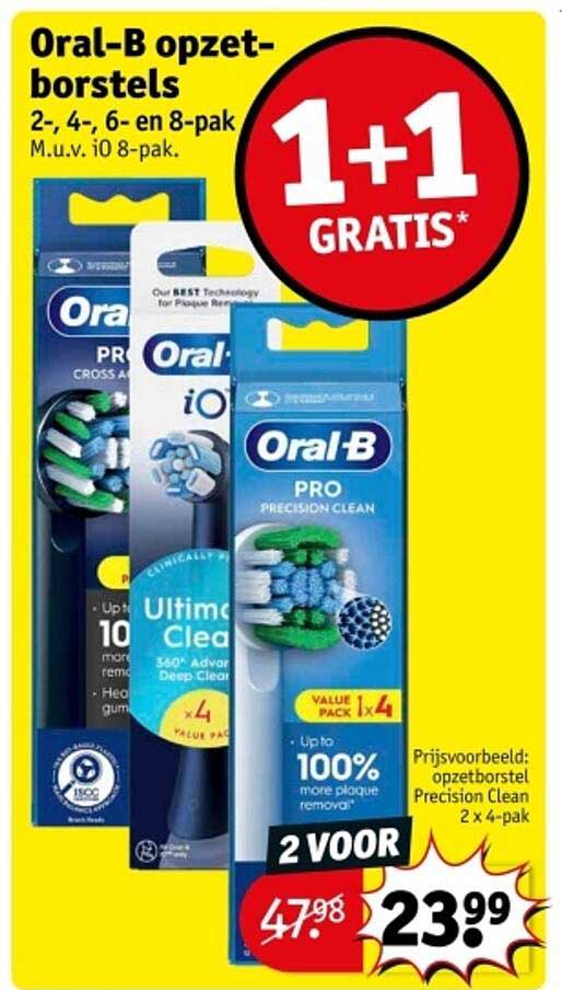 Oral-B opzetborstels 2-, 4-, 6- en 8-pak M.u.v. iO 8-pak.