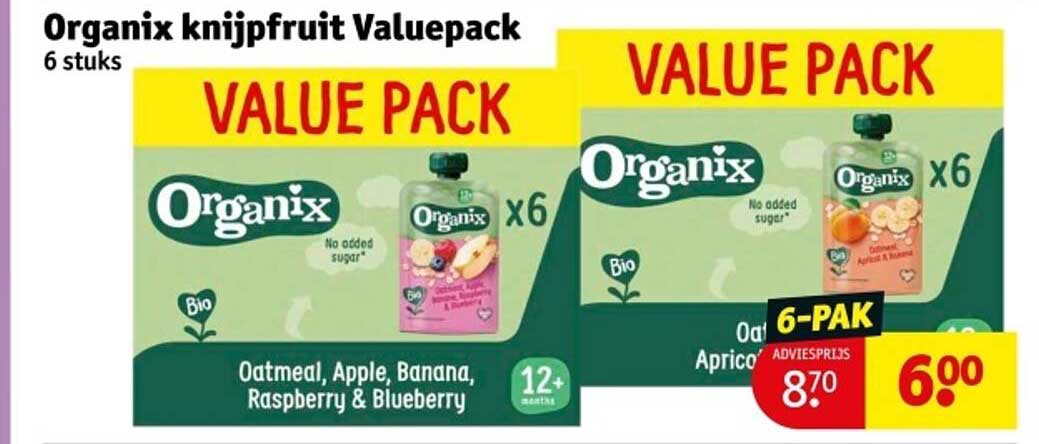 Organix knijpfruit Valuepack