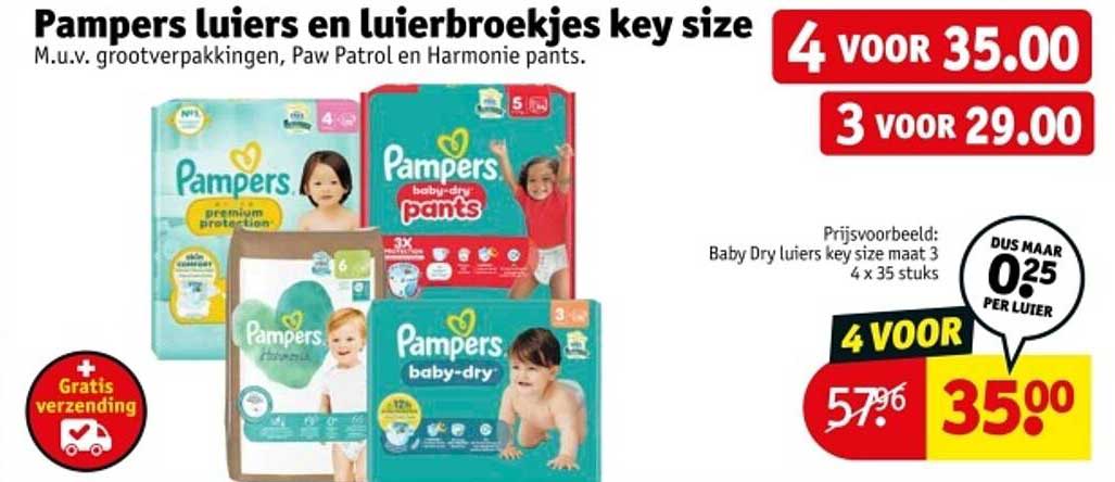 Pampers luiers en luierbroekjes key size