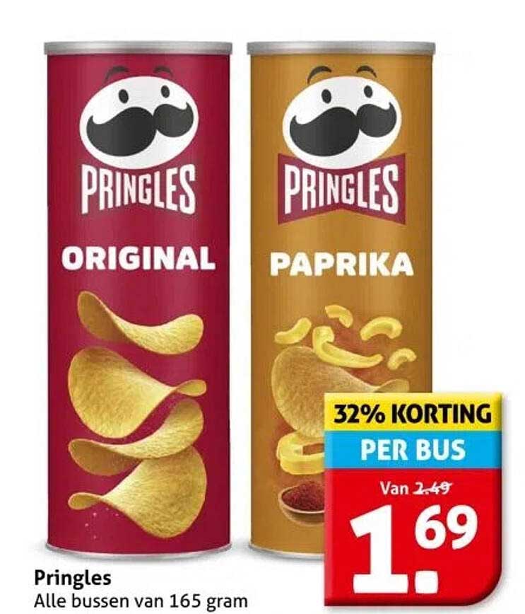 Pringles - Alle bussen van 165 gram