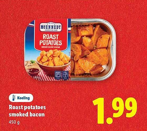 Roast potatoes smoked bacon