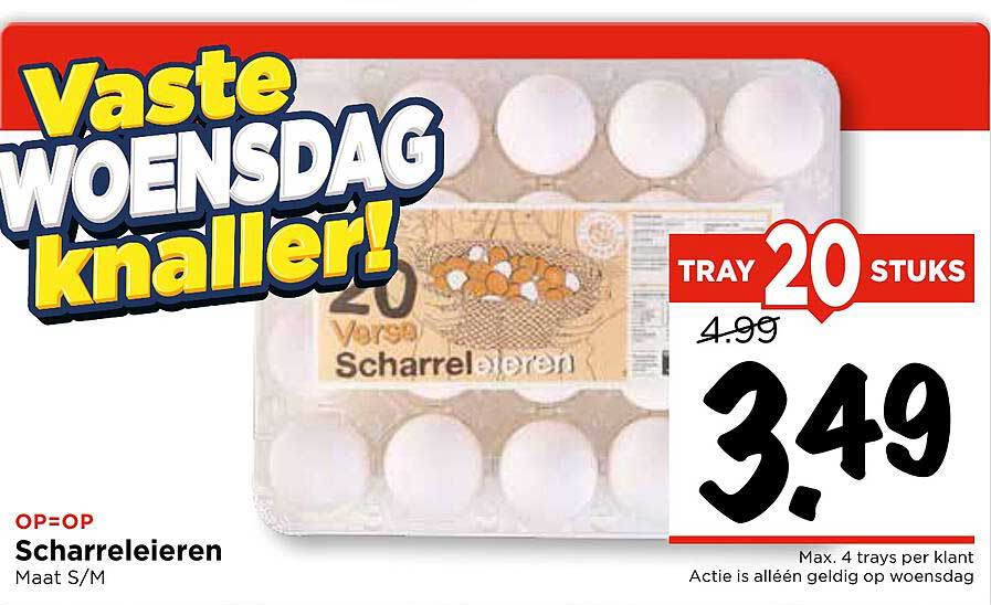 Scharreleieren Maat S/M - Tray 20 stuks