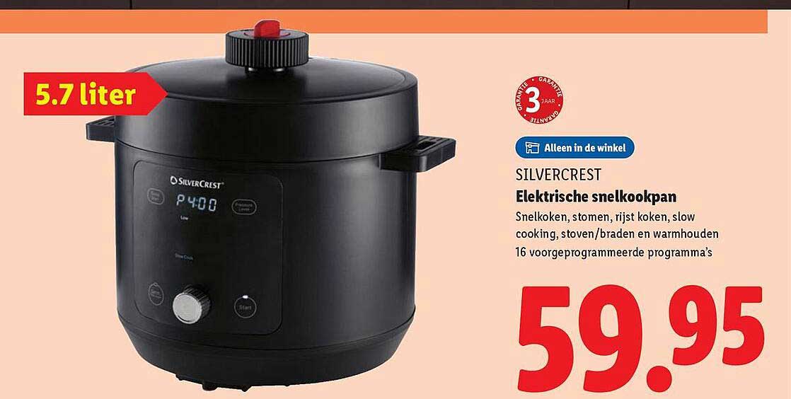 SILVERCREST Elektrische snelkookpan