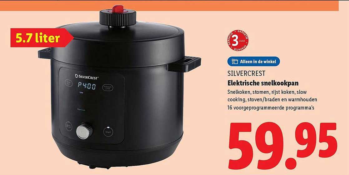 SILVERCREST Elektrische snelkookpan