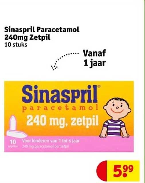 Sinaspril Paracetamol 240mg Zetpil 10 stuks