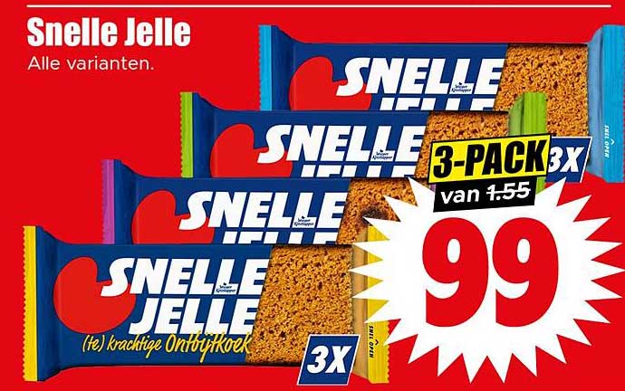 Snelle Jelle 3-PACK van 1.55 voor 0.99
