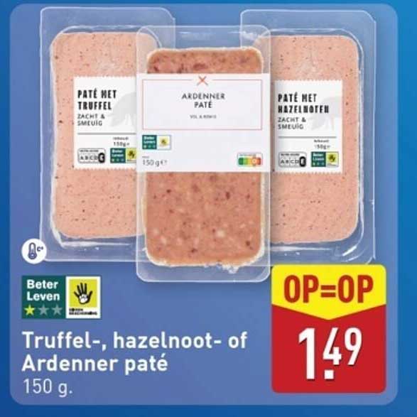 Truffel-, hazelnoot- of Ardenner paté