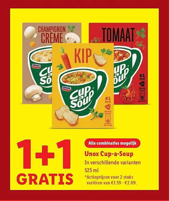 Unox Cup-a-Soup 1 + 1 Gratis