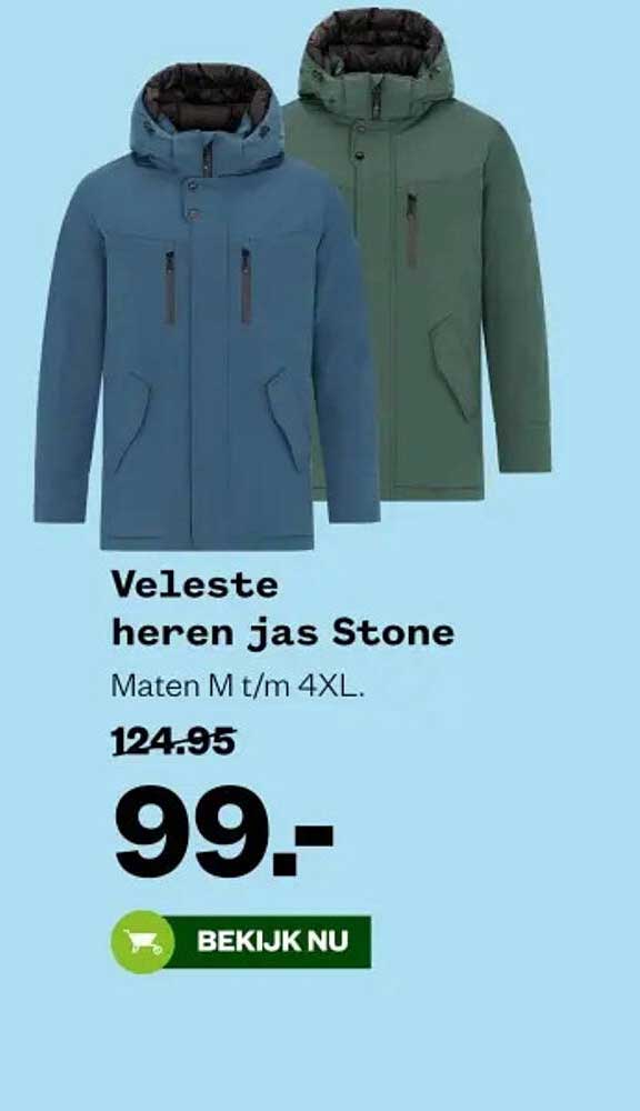 Veleste heren jas Stone