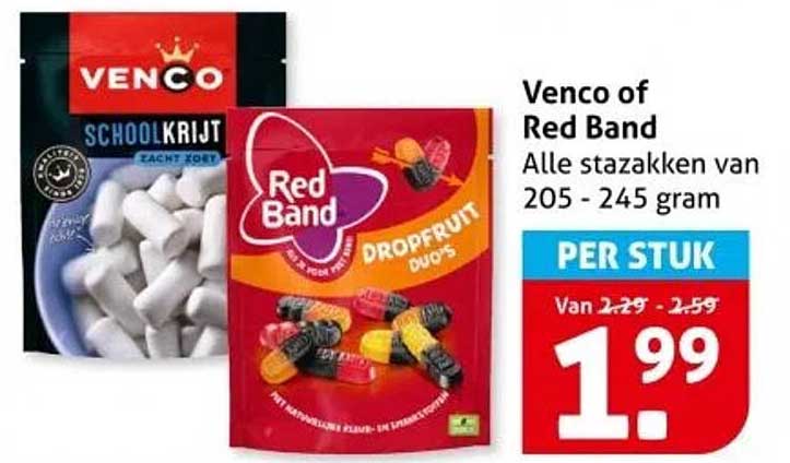Venco of Red Band - Alle stazakks van 205 - 245 gram