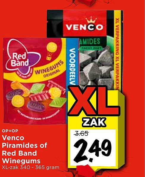 Venco Piramides of Red Band Winegums