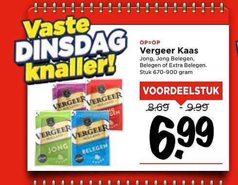 Vergeer Kaas Jong, Jong Belegen, Belegen of Extra Belegen