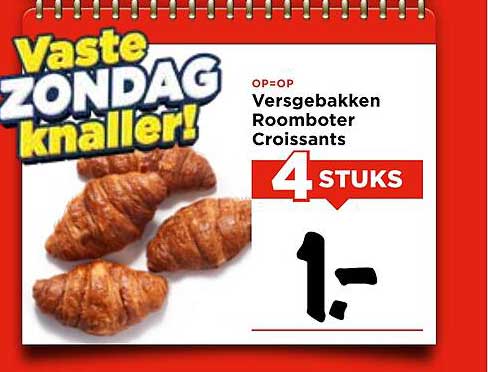 Versgebakken Roomboter Croissants 4 STUKS