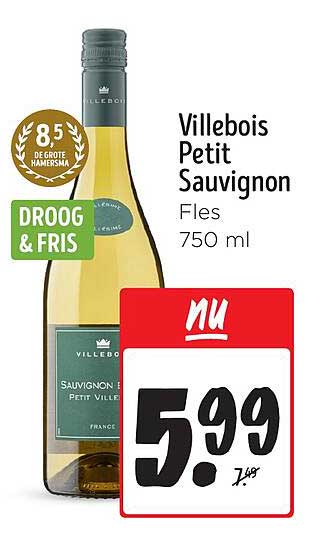 Villebois Petit Sauvignon Fles 750 ml