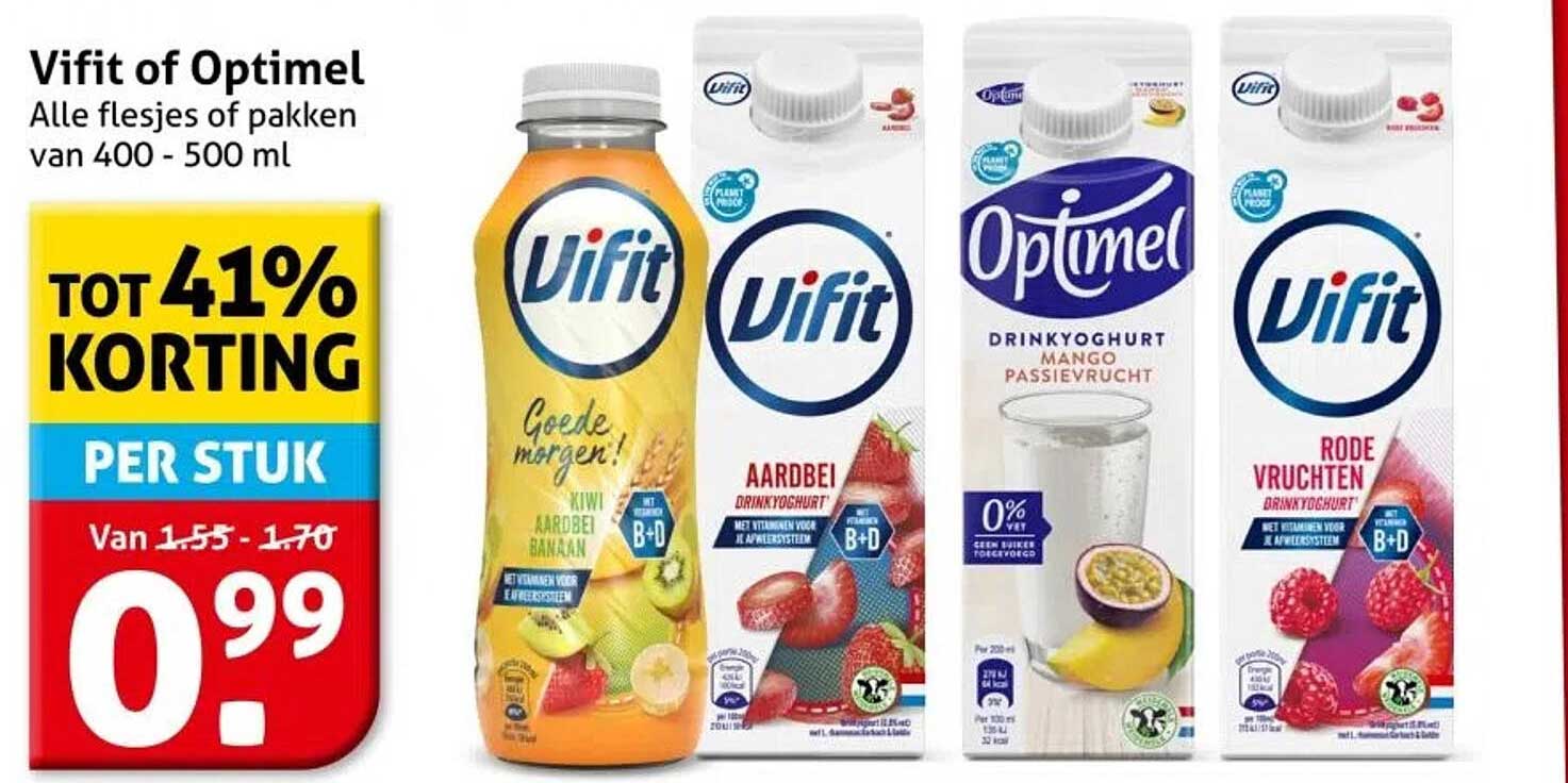 Vivif of OptimeL - Alle flesjes of pakken van 400 - 500 ml