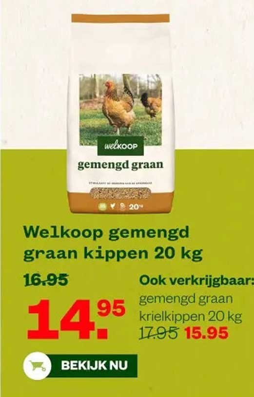 Welkoop gemengd graan kippen 20 kg