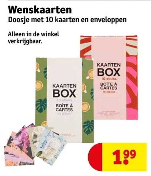 Wenskaarten Doosje met 10 kaarten en enveloppen