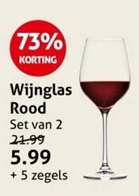 Wijnglas Rood Set van 2