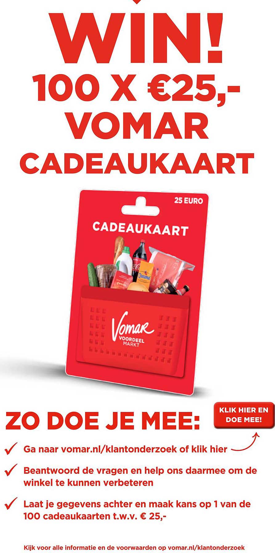 WIN! 100 X €25,- VOMAR CADEAUKAART
