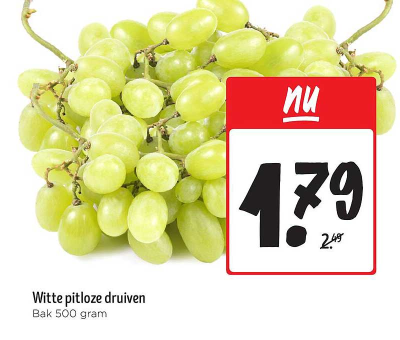 Witte pitloze druiven
