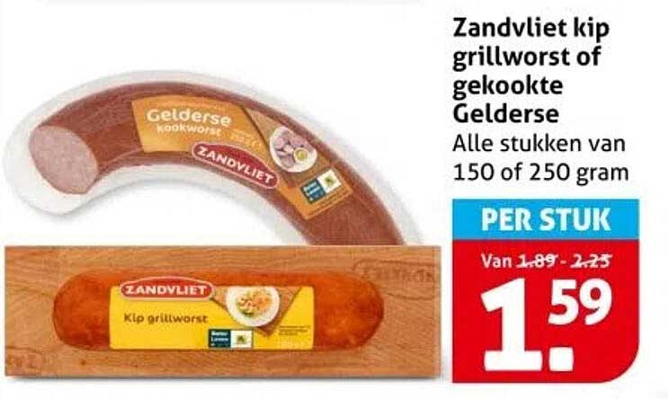 Zandvliet kip grillworst of gekookte Gelderse