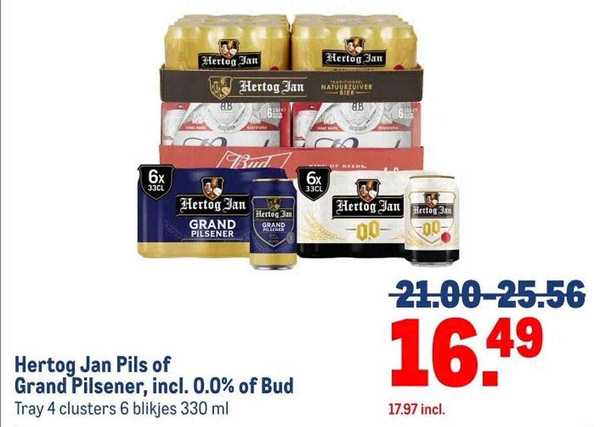 Hertog Jan Pils of Grand Pilsener, incl. 0.0% of Bud
