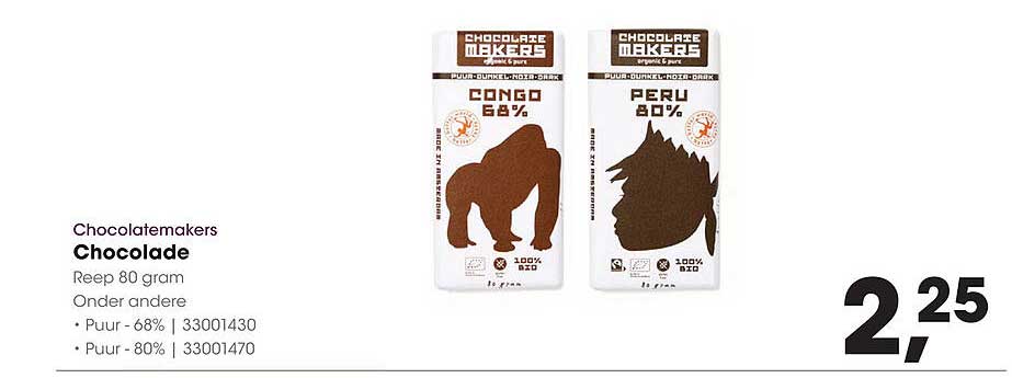 Chocolatemakers Chocolade Reep 80 gram