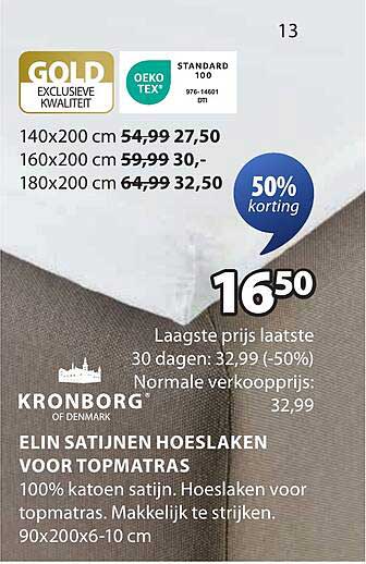 ELIN SATIJNEN HOESLAKEN VOOR TOPMATRAS