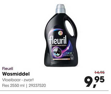 FleuRiL Wasmiddel Vloeibaar - zwart Fles 2550 ml
