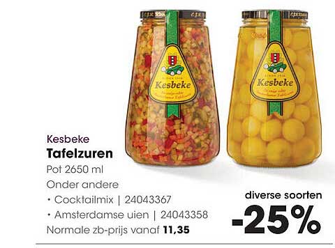 Kesbeke Tafelzuren Pot 2650 ml